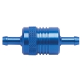 Picture of 3" Length, 1-1/8" O.D., 5/16" In/Out Aluminum Street Fuel Filter w/ Blue Finish
