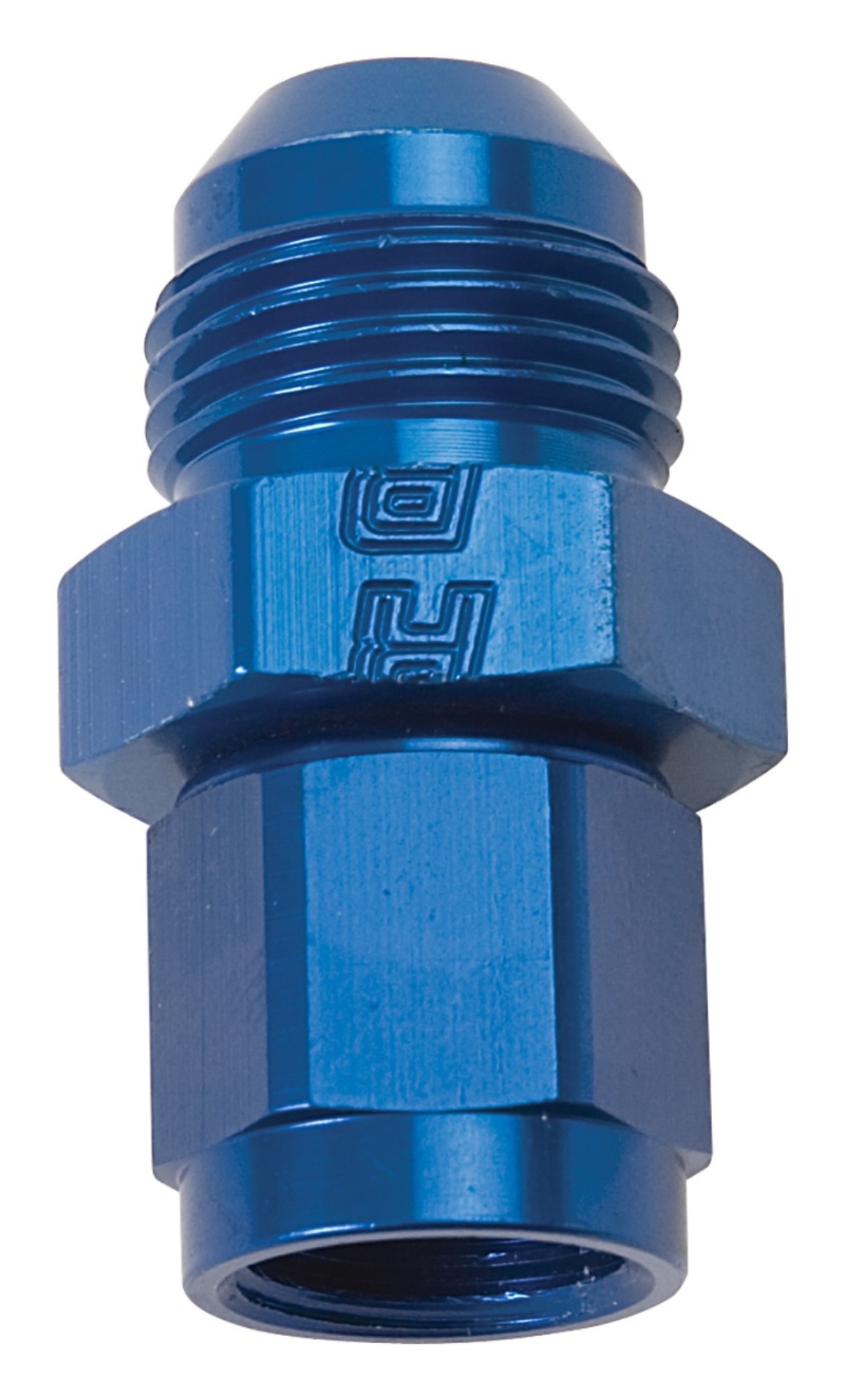 Picture of 4AN Female To 6AN Male B-Nut Flare Expander Adapter Fitting With Blue Finish