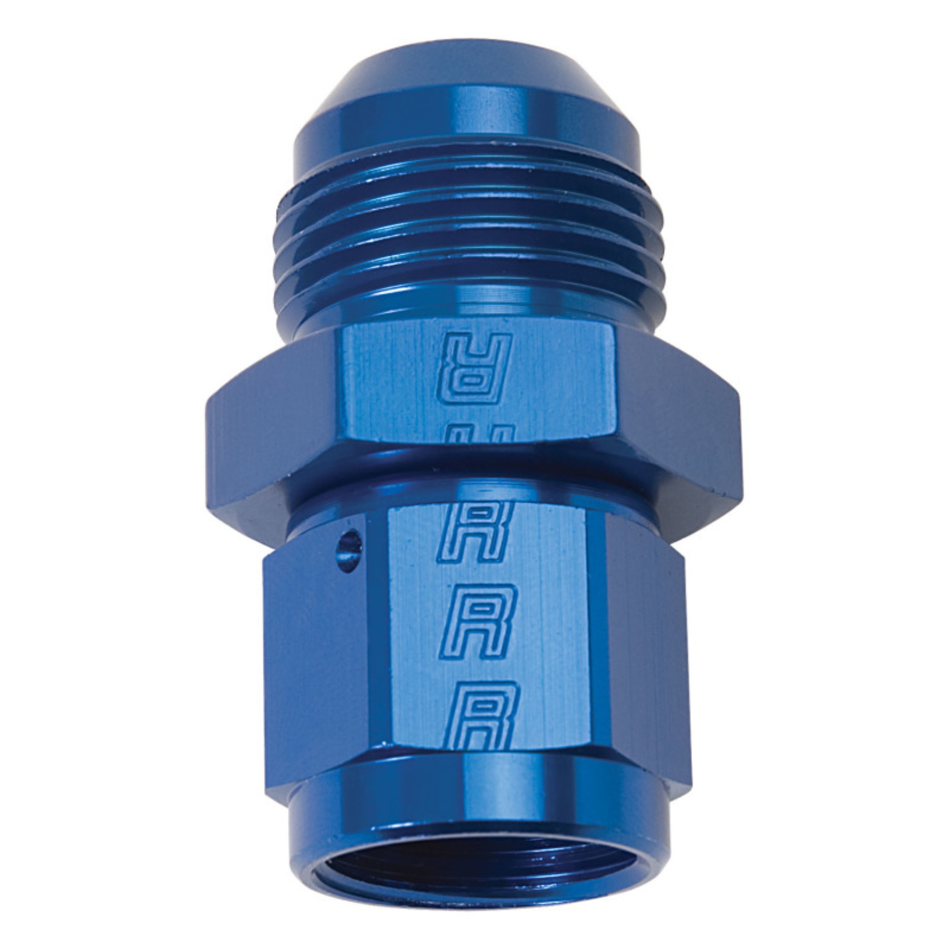 Picture of 10AN Female To 12AN Male B-Nut Flare Expander Adapter Fitting With Blue Finish