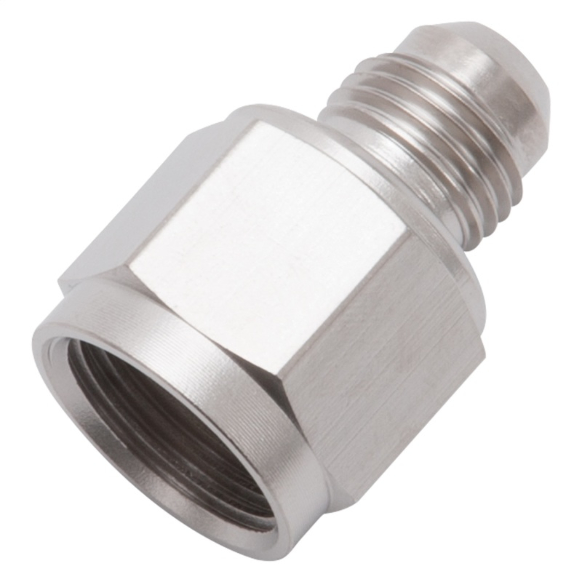Picture of 8AN Female To 6AN Male B-Nut Flare Reducer Adapter Fitting With Endura Finish