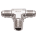 Picture of 6AN Flare To 3/8" Pipe Tee Adapter Fitting With Endura Finish