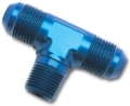 Picture of 10AN Flare To 1/2" Pipe Tee Adapter Fitting With Blue Finish