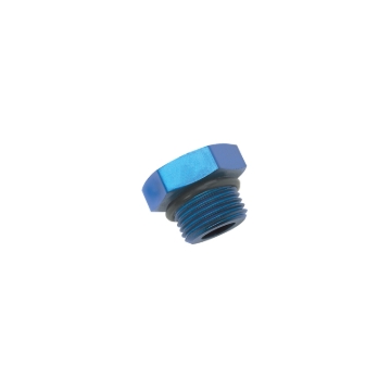 Picture of 3AN Straight Thread Plug Adapter Fitting And O-Ring With Blue Finish