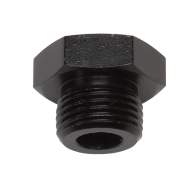 Picture of 6AN Straight Thread Plug Adapter Fitting And O-Ring With Black Finish