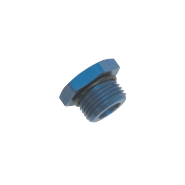 Picture of 10AN Straight Thread Plug Adapter Fitting And O-Ring With Blue Finish