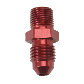 Picture of 4AN Flare To 1/8" NPT Straight Adapter Fitting with Red Finish