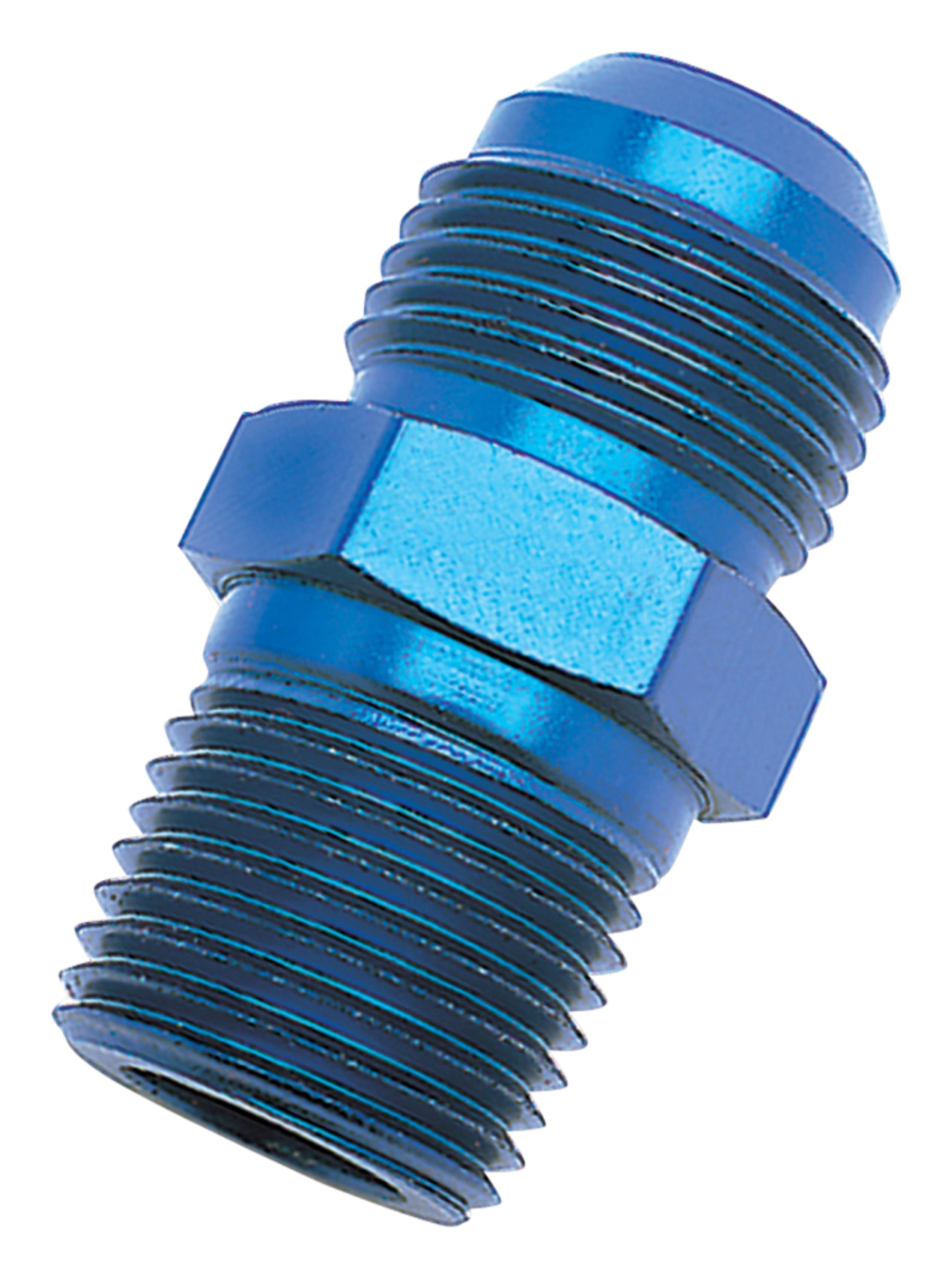 Picture of 4AN Straight Flare To 1/4" Pipe Adapter Fitting With Blue Finish