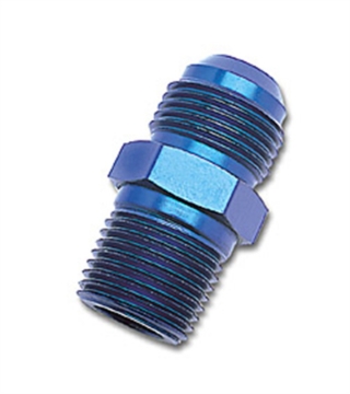 Picture of 6AN Straight Flare To 3/8" Pipe Adapter Fitting With Blue Finish