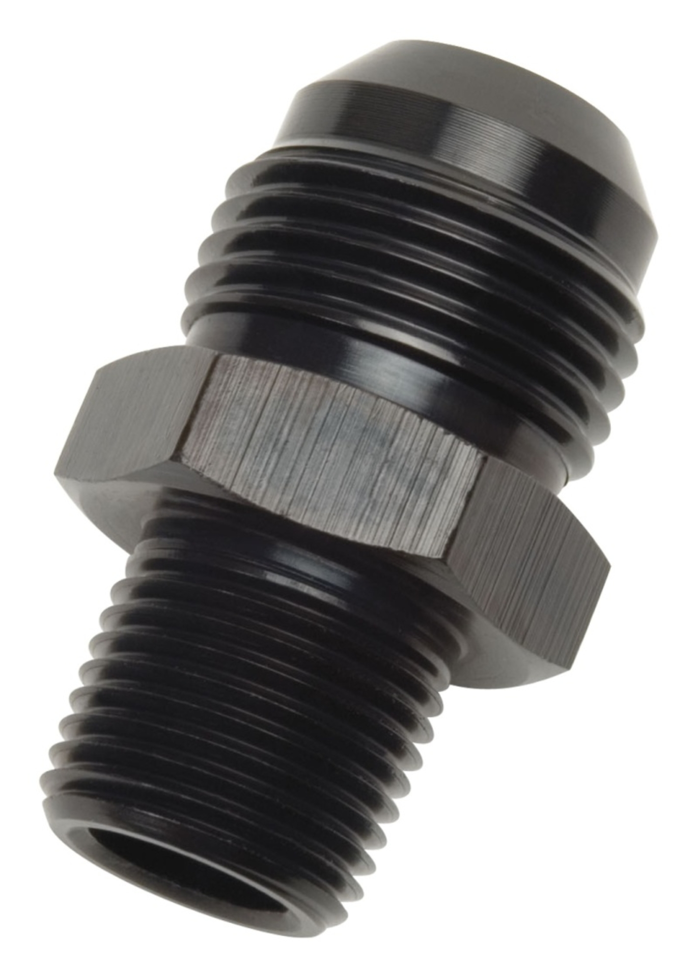 Picture of 8AN Straight Flare To 1/2" Pipe Adapter Fitting With Black Finish