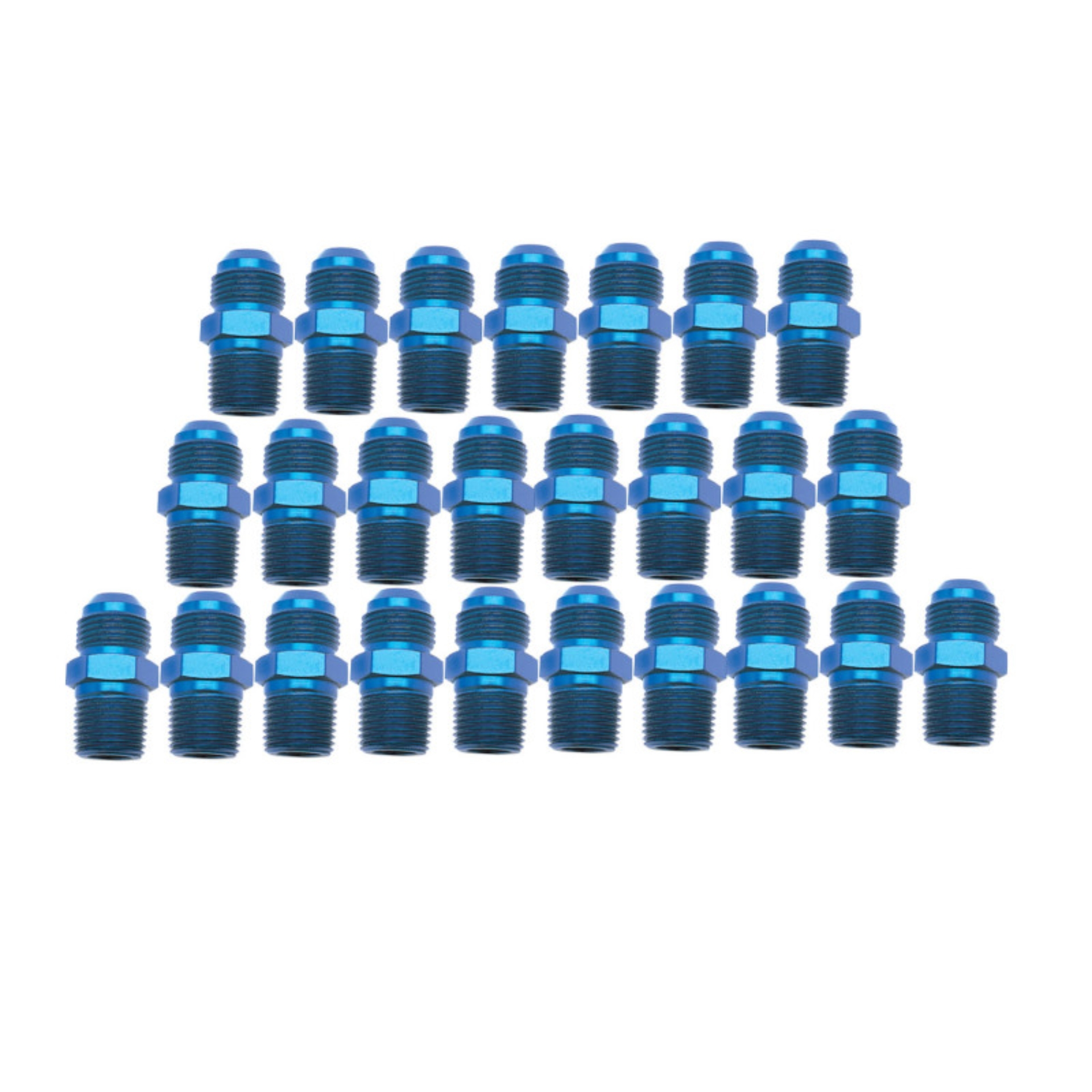 Picture of 8AN Straight Flare To 3/8" Pipe Adapter Fitting With Blue Finish - 25 Pack