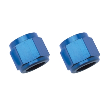 Picture of 8AN To 1/2" Tube Nut Adapter Fitting With Blue Finish - Pair