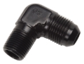 Picture of 4AN 90 Degree Flare To 1/4" Pipe Adapter Fitting With Black Finish