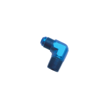 Picture of 8AN 90 Degree Flare To 1/4" Pipe Adapter Fitting With Blue Finish