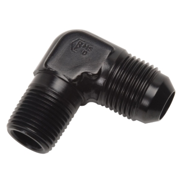 Picture of 12AN 90 Degree Flare To 3/4" Pipe Adapter Fitting With Black Finish