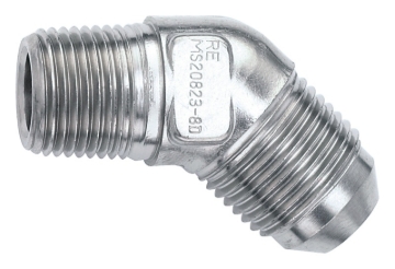 Picture of 3AN Stainless 45 Degree Flare To 1/8" Pipe Size With Zinc-Plated Finish