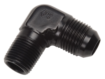Picture of 12AN 90 Degree Flare To 1/2" Pipe Adapter Fitting With Black Finish