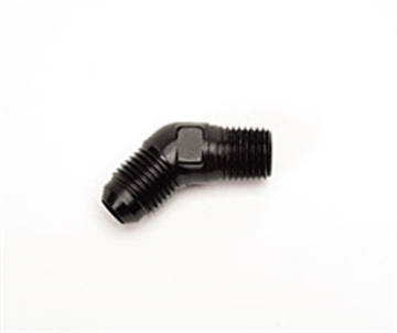 Picture of 6AN 45 Degree Flare To 1/4" Pipe Adapter Fitting With Black Finish