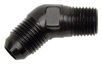 Picture of 10AN 45 Degree Flare To 1/2" Pipe Adapter Fitting With Black Finish