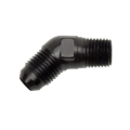 Picture of 6AN 45 Degree Flare To 1/4" Pipe Adapter Fitting With Black Finish