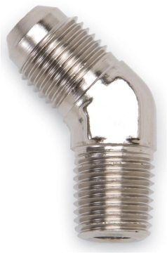 Picture of 10AN 45 Degree Flare To 1/2" Pipe Adapter Fitting With Endura Finish