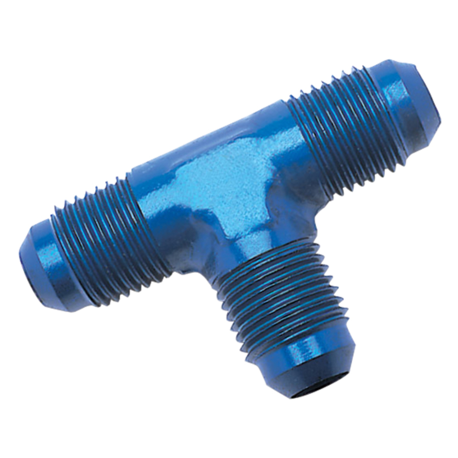 Picture of 4AN Flare Tee Adapter Fitting With Blue Finish