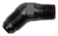 Picture of 8AN 45 Degree Flare To 3/8" Pipe Adapter Fitting With Black Finish