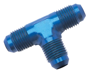 Picture of 8AN Flare Tee Adapter Fitting With Blue Finish