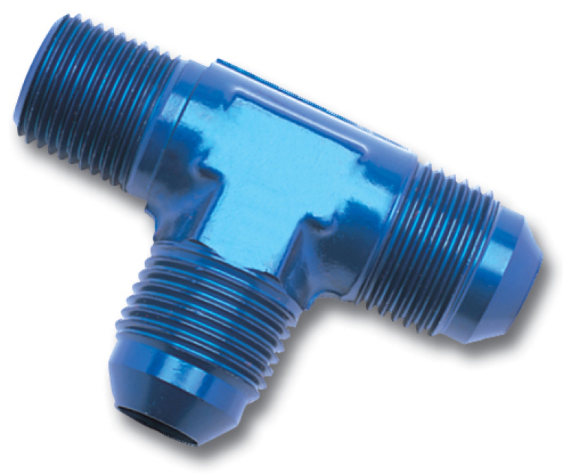 Picture of 3AN Flare To 1/8" Pipe Tee On Run Adapter Fitting With Blue Finish
