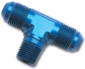 Picture of 6AN Flare To 1/4" Pipe Tee Adapter Fitting With Blue Finish