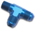 Picture of 4AN Flare To 1/8" Pipe Tee On Run Adapter Fitting With Blue Finish