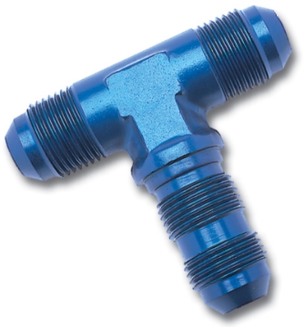 Picture of 4AN Flare Bulkhead Tee Adapter Fitting With Blue Finish