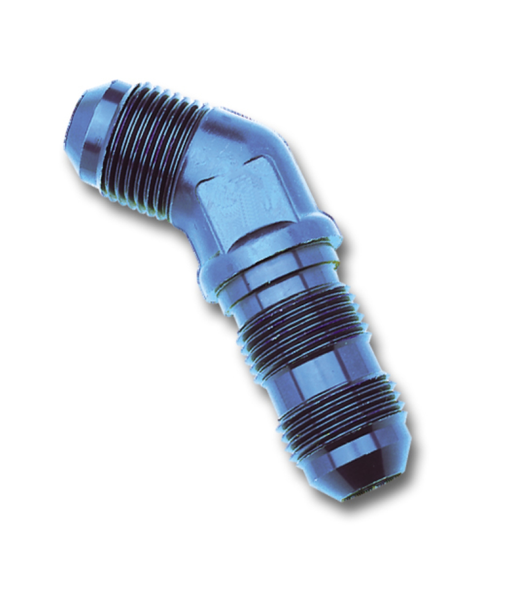 Picture of 6AN 45 Degree Flare Bulkhead Adapter Fitting With Blue Finish