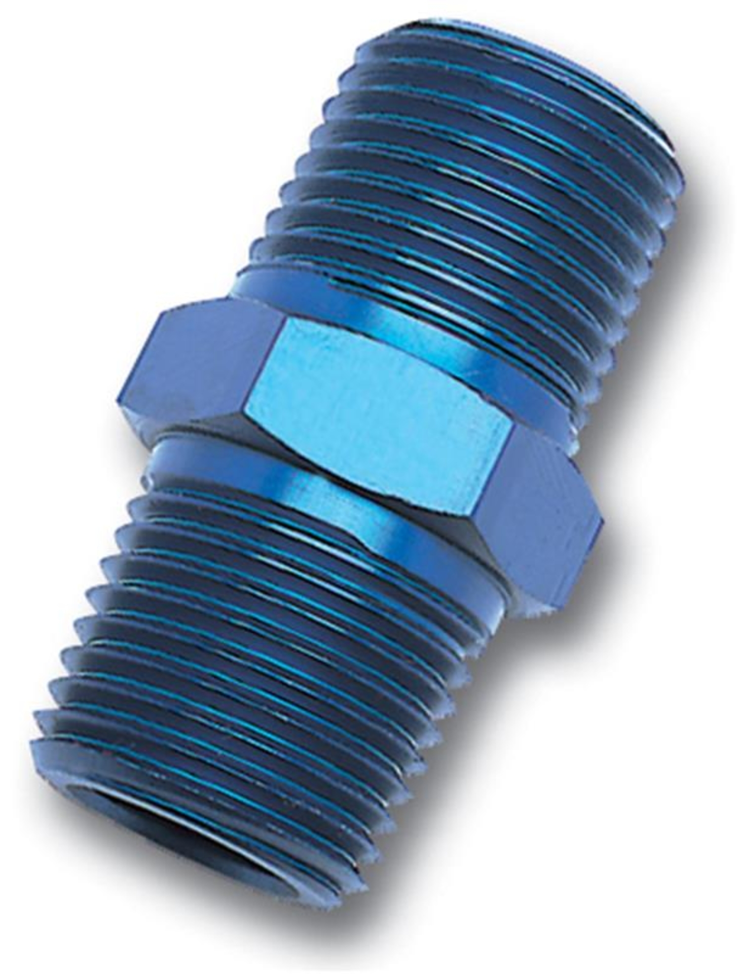 Picture of 1/4" Male Pipe Nipple Adapter Fitting With Blue Finish