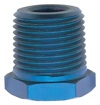 Picture of 1/4" Male To 1/8" Female Pipe Bushing Reducer Adapter Fitting With Blue Finish