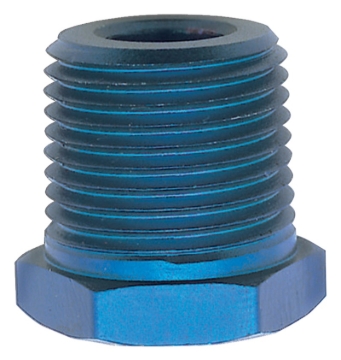 Picture of 1/2" Male To 1/4" Female Pipe Bushing Reducer Adapter Fitting With Blue Finish