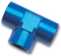 Picture of 1/4" Female NPT Pipe Tee Adapter Fitting With Blue Finish