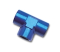 Picture of 3/8" Female NPT Pipe Tee Adapter Fitting With Blue Finish