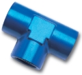 Picture of 1/8" Female NPT Pipe Tee Adapter Fitting With Blue Finish