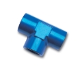 Picture of 3/8" Female NPT Pipe Tee Adapter Fitting With Blue Finish