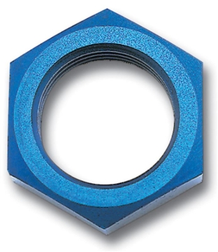 Picture of 8AN To 3/4" -16 Thread Bulkhead Nut Adapter Fitting With Blue Finish