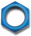 Picture of 4AN To 7/16" -20 Thread Bulkhead Nut Adapter Fitting With Blue Finish
