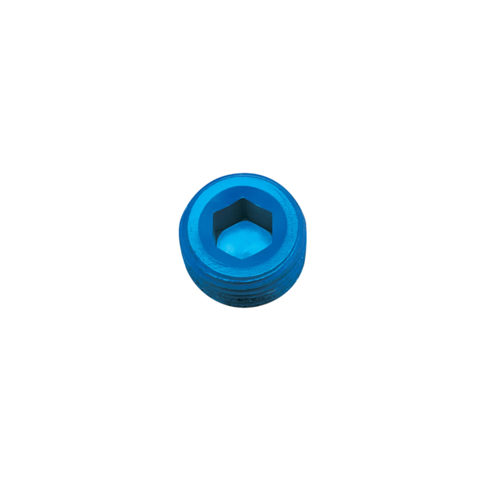 Picture of 1/8" Aluminum Allen Socket Plugs Adapter Fitting With Blue Finish