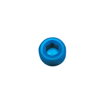 Picture of 3/8" Aluminum Allen Socket Plugs Adapter Fitting With Blue Finish