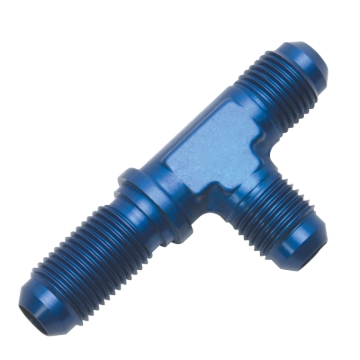 Picture of 4AN Flare Bulkhead Tee On Run Adapter Fitting With Blue Finish