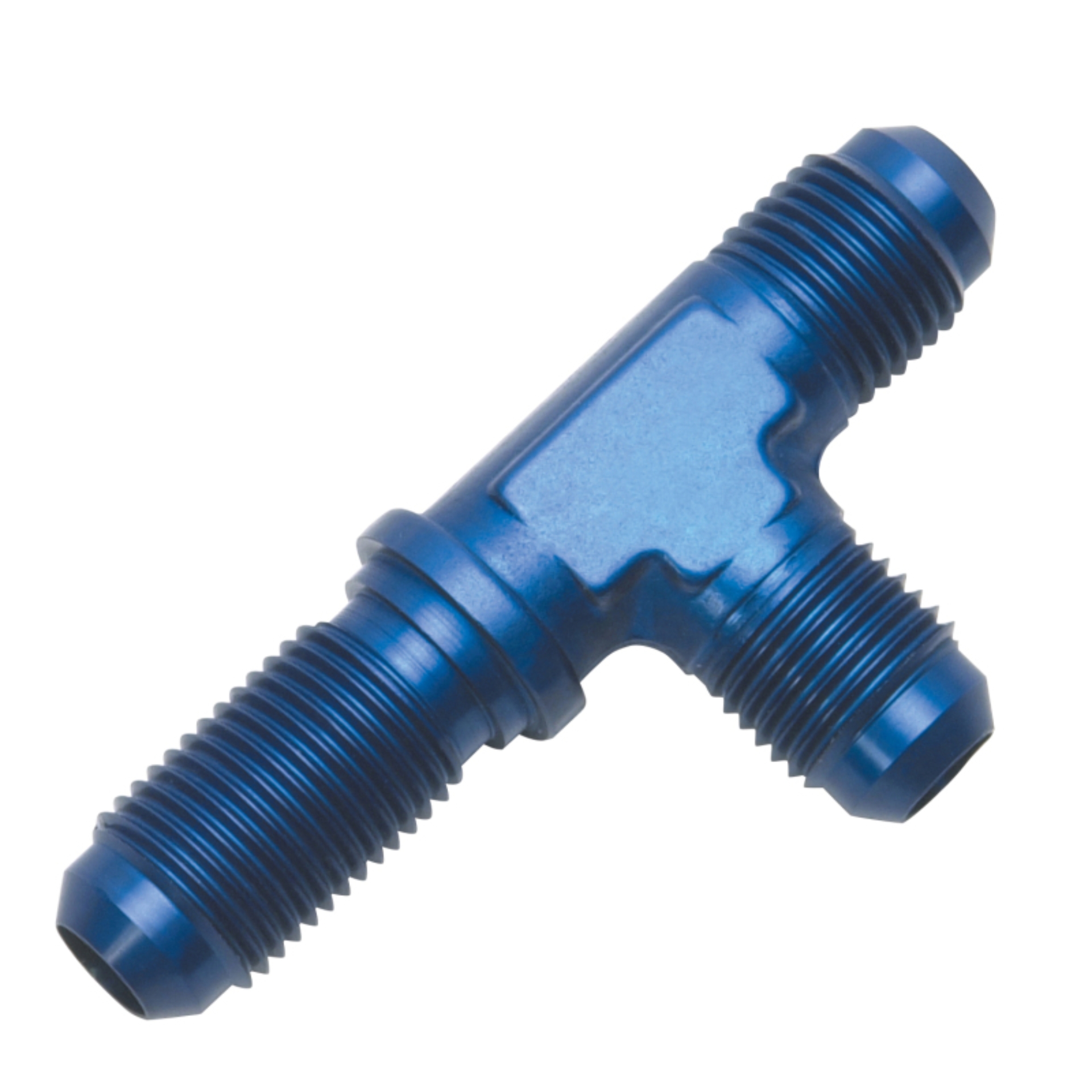Picture of 3AN Flare Bulkhead Tee On Run Adapter Fitting With Blue Finish