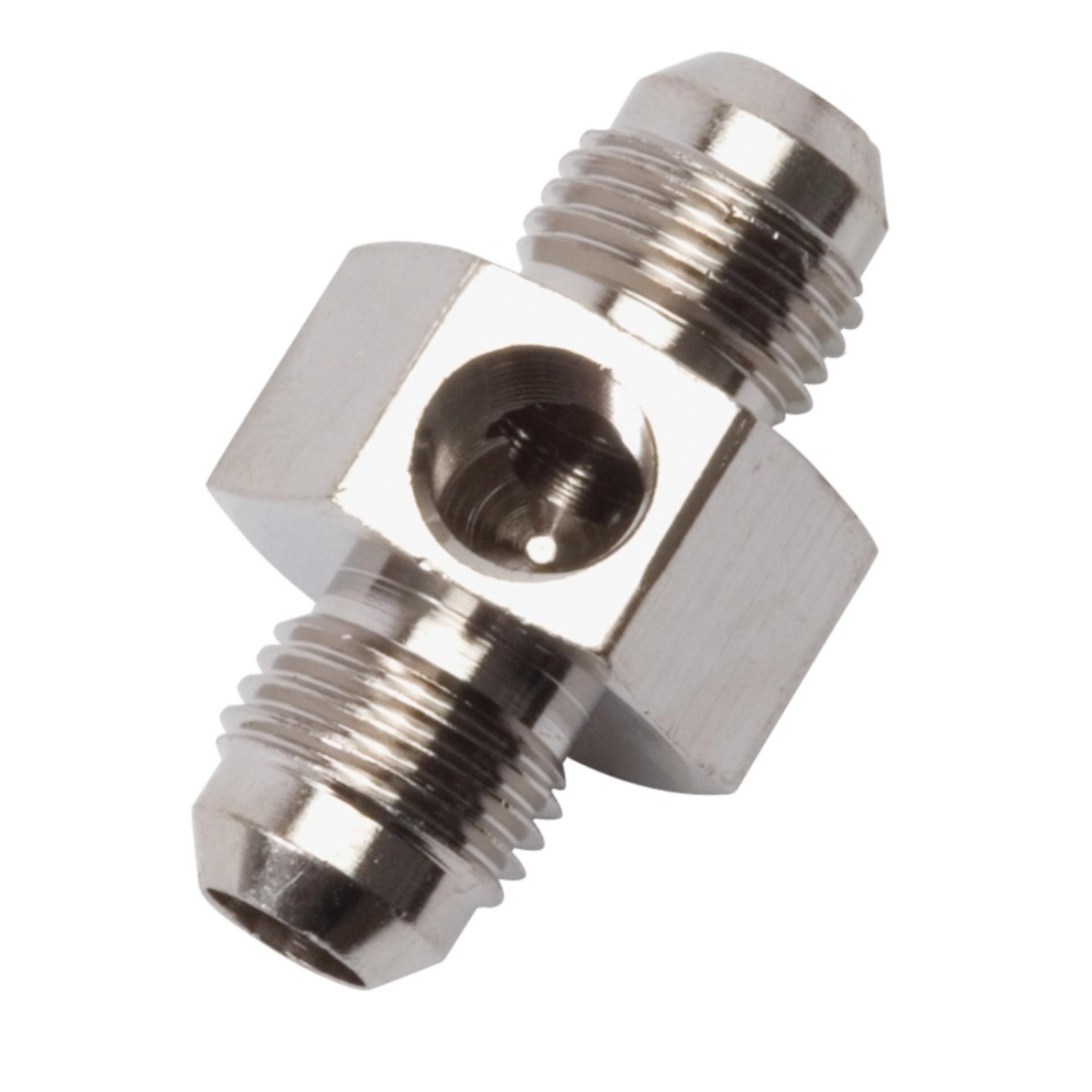 Picture of 8AN Flare Union Fuel Pressure Adapter With Endura Finish