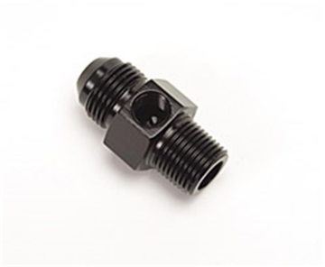 Picture of 8AN Flare To 3/8" Pipe Fuel Pressure Adapter With Black Finish