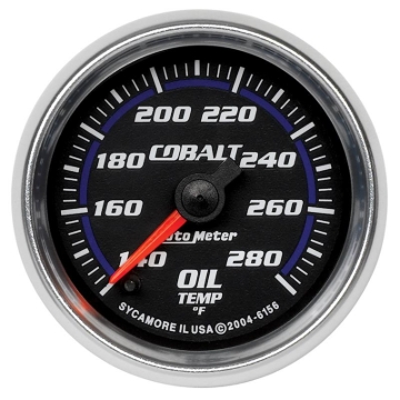Picture of Autometer Cobalt 52mm 140-280 Deg F Full Sweep Electronic Oil Temp Gauge
