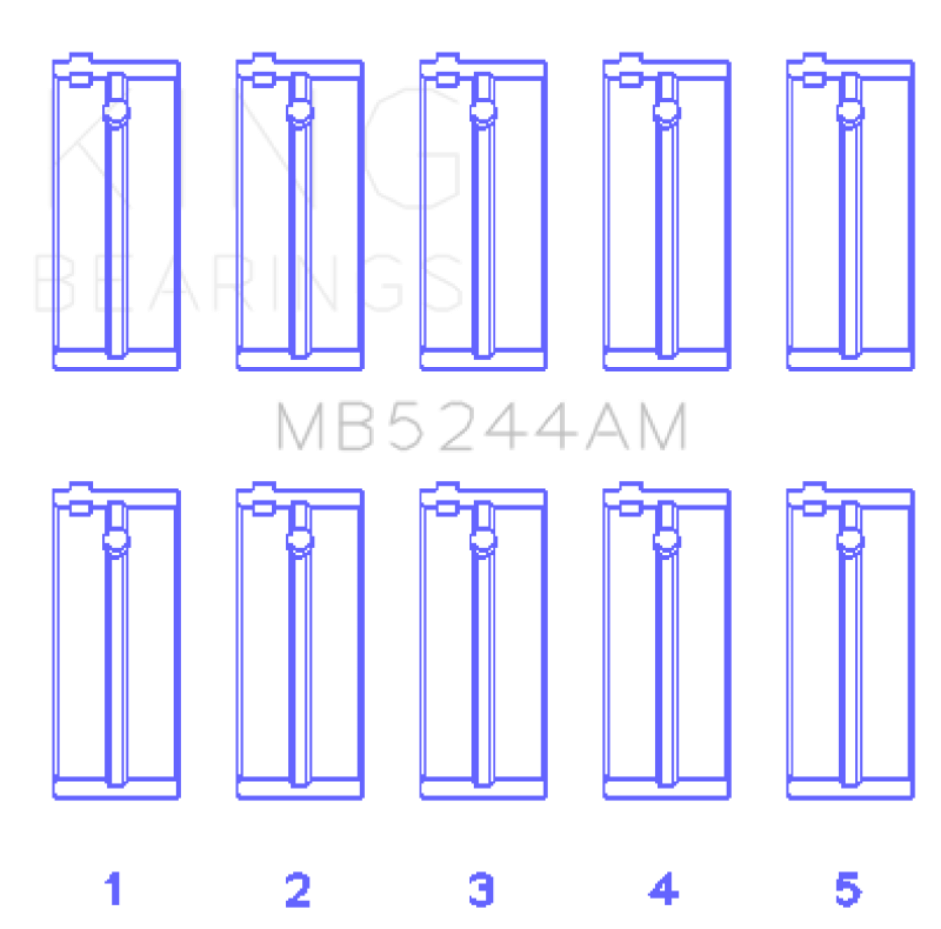 Picture of King Honda 91CI/1.5L D15A2/D15A3/D15B1/D15B2/D15B7/D15B8/D15Z1 Main Bearing Set - Size STD