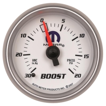 Picture of Autometer Mopar 52mm Mechanical 30 In Hg-Vac/20 PSI Vacuum/Boost Gauge